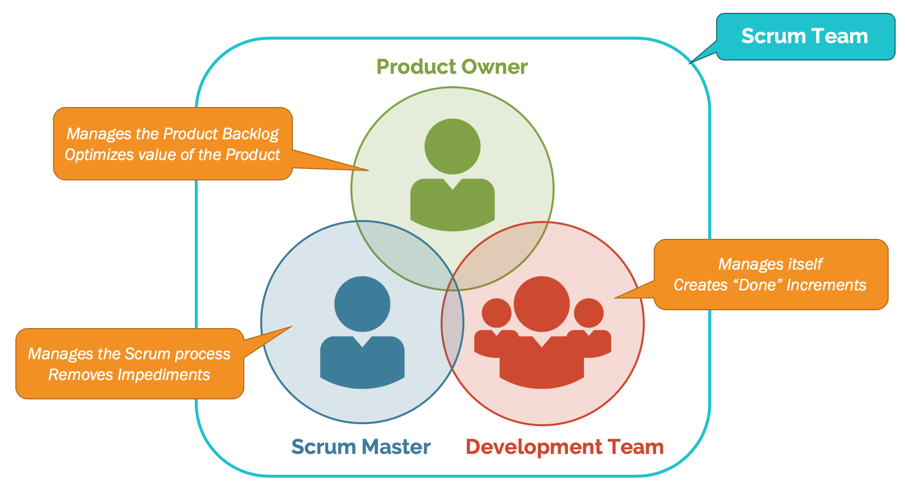 Scrum team roles (sources: Scrum.org)